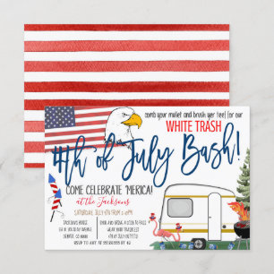 4. Juli White Trash Bash Einladung