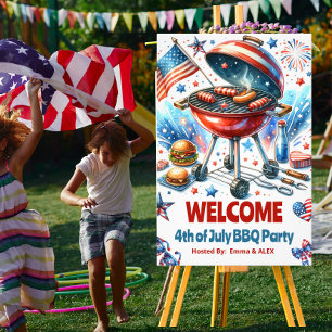 4. Juli Wiedersehen Bakyard Grillen Party Fotodruck