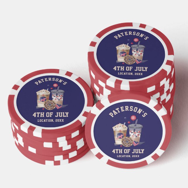 4. Juli Wiedersehen Party Unabhängigkeit Pokerchips (Stapel)