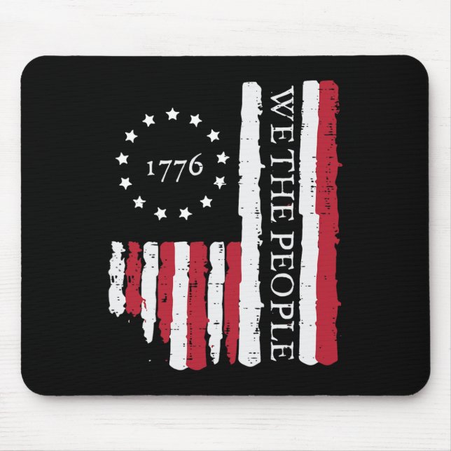 4. Juli Wir die Leute Fahne 1776 Patriotische Männ Mousepad (Vorne)