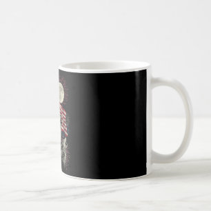 4. Juli Wölfe Mond Meme Lustig USA-Flagge Männer W Kaffeetasse