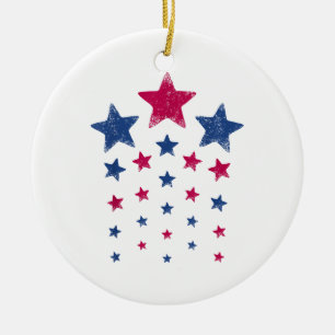 4. Juli Women Men Kids Niedlich USA Patriotic Star Keramik Ornament