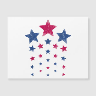 4. Juli Women Men Kids Niedlich USA Patriotic Star Magnetkarte