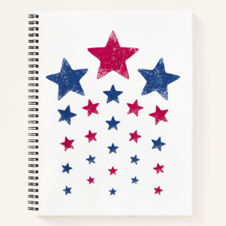 4. Juli Women Men Kids Niedlich USA Patriotic Star Notizbuch
