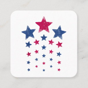4. Juli Women Men Kids Niedlich USA Patriotic Star Quadratische Visitenkarte