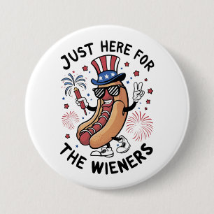 4. Juli Würstchen USA Amerikanische Flagge Patriot Button
