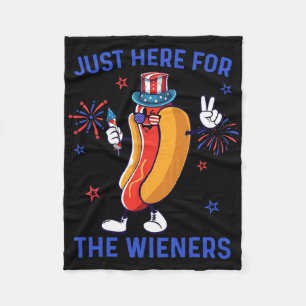 4. Juli Würstchen USA Amerikanische Flagge Patriot Fleecedecke