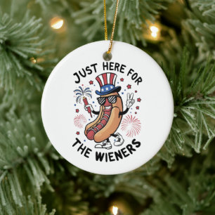 4. Juli Würstchen USA Amerikanische Flagge Patriot Keramik Ornament