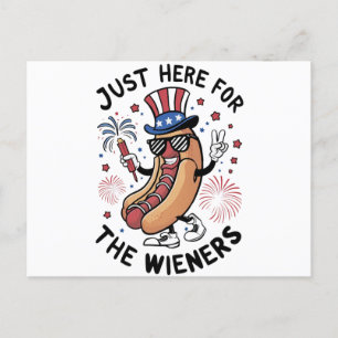 4. Juli Würstchen USA Amerikanische Flagge Patriot Postkarte