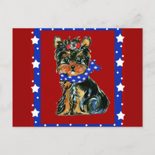 4. Juli Yorkie Poo Postkarte