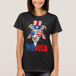 4. Juli Ziege Männer Frauen USA Flaggenziege T-Shirt