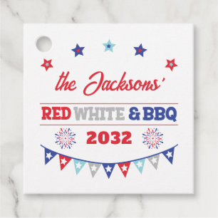 4. july Red white und GRILLEN Familienname patriot Geschenkanhänger