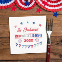 4. july Red white und GRILLEN Familienname patriot