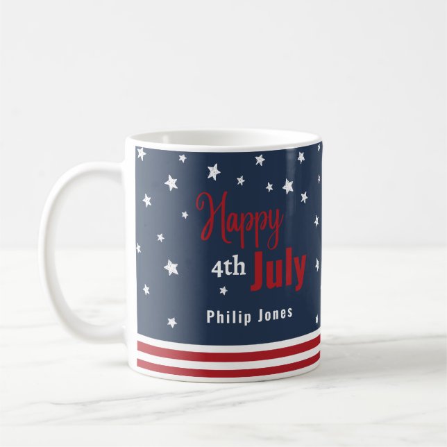 4. july rot-weiß-blau Geschenk Kaffeetasse (Links)