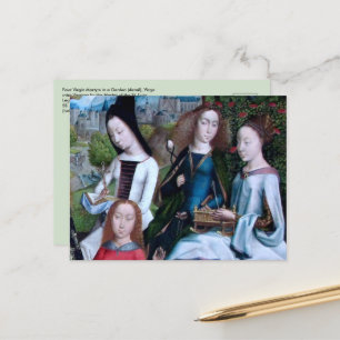 4 Jungfrauenmärtyrerinnen in einem Garten (Detail; Postkarte