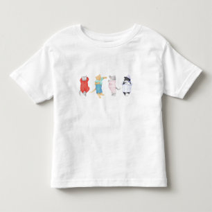 4 KATZEN IN SCHLAFANZÜGEN T-Shirt für Kleinkinder