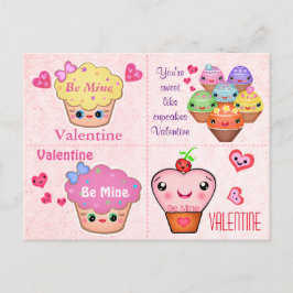 4 Kawaii Kuchen-Valentinsgruß-Karten Feiertagspostkarte