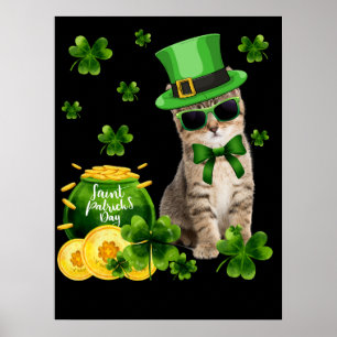 4 Kitty Kitten Katzenliebhaber St. Patricks Day Ka Poster