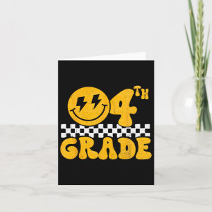4. Klasse Groovy Smile Face Vierter Klasse Lehrer Karte