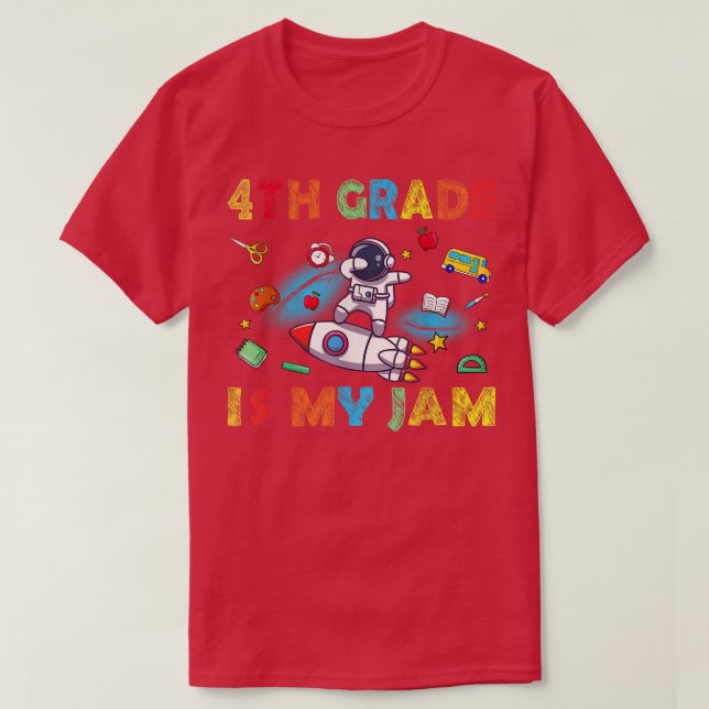 4. Klasse ist mein Jam Dabbing Astronautenlehrer z T-Shirt (Design vorne)