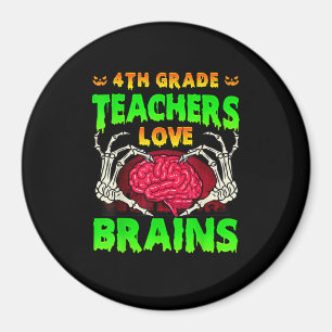 4. Klasse Lehrer Brains Skeleton Hand Heart Hall Magnet