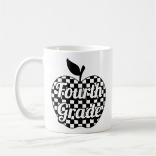 4. Klasse Lehrer Checkered Apple Kaffeetasse