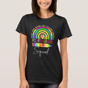4. Klasse Lehrer-Team Tie Dye Regenbogen Bac T-Shirt
