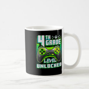 4. Klasse Level freigeschaltet Lustige Gamer Junge Kaffeetasse