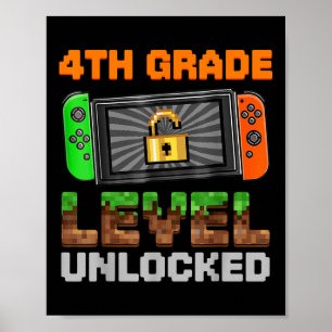 4. Klasse Level freigeschaltetes Pixel-Spiel erste Poster