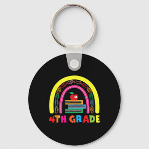 4. Klasse Regenbogen-Apfel Zurück zur Schule Kinde Schlüsselanhänger