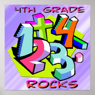 4. Klasse Rocks - Nummernplakat Poster
