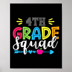 4. Klasse Squad Team Ck Zur Schule Lehrer Schüler Poster