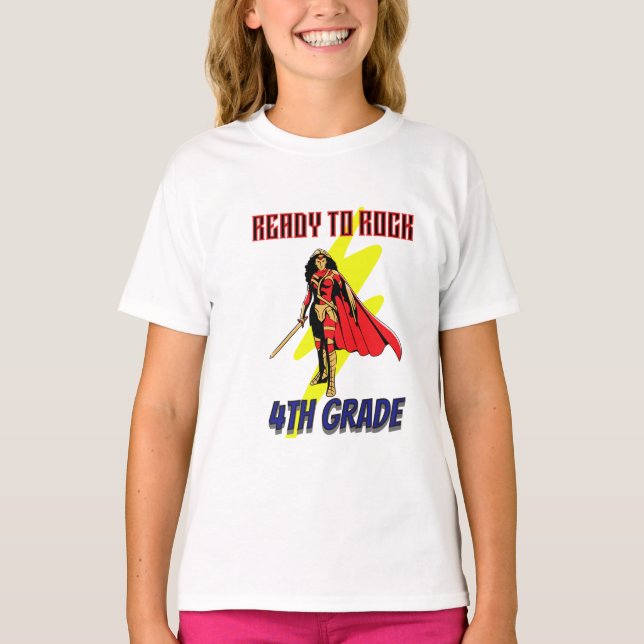 4. Klasse Super Girl T-Shirt (Vorderseite)