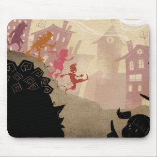 4 kleine Monster - gehend durch Stadt Mousepad