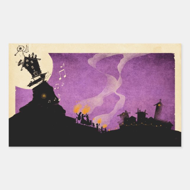 4 kleine Monster - Halloween-Nacht Rechteckiger Aufkleber (Vorderseite)