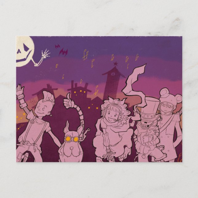 4 Kleine Monster - Nachtmusik Postkarte (Vorderseite)