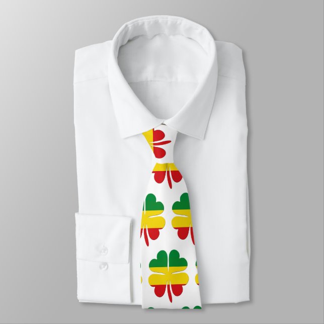 4 Leaf Clou in Red Yellow Green Rasta Krawatte (Gebunden)