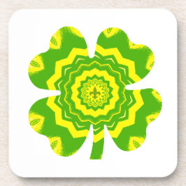 4 Leaf Clover Hard Plastic Coaster Getränkeuntersetzer
