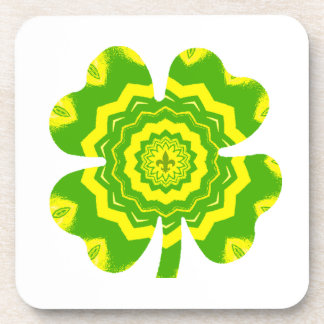 4 Leaf Clover Hard Plastic Coaster Getränkeuntersetzer