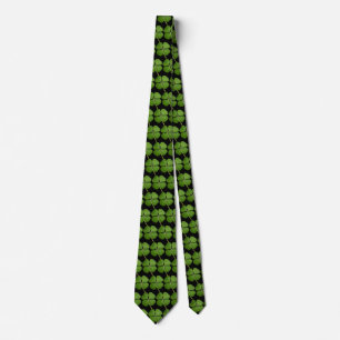 4 Leaf Clover Kleeblatt Schwarze Krawatte