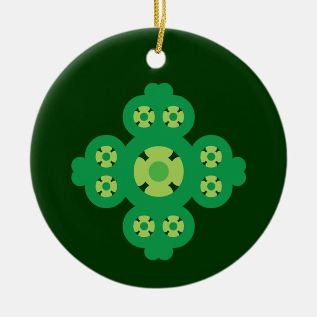 4 Leaf Klee Keramikornament (Vorne)