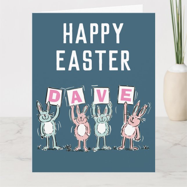 4 Letter Name Happy Oaster Card Karte (Vorderseite)
