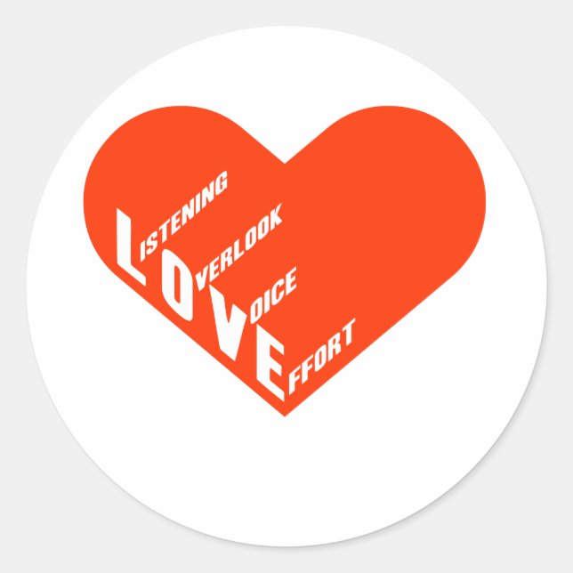 4 LIEBE RUNDER AUFKLEBER (Vorderseite)