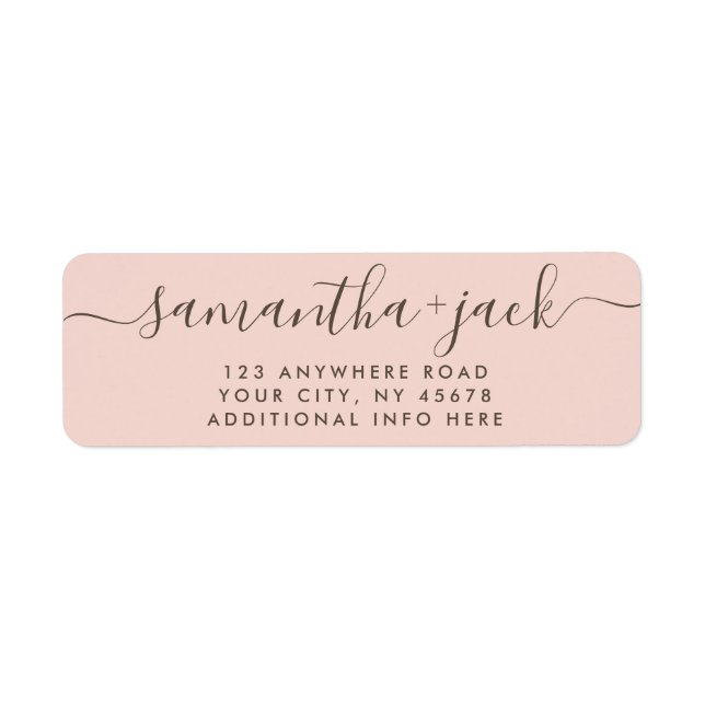 4 LINES Moderne Hochzeit Stilvolle Rücksendeadress (Vorne)