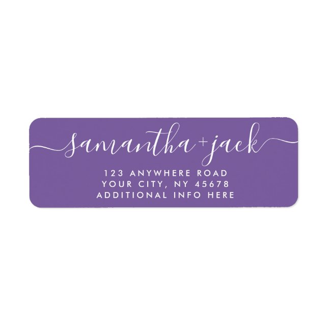 4 LINES Moderne Hochzeit Stilvolle Rücksendeadress (Vorne)