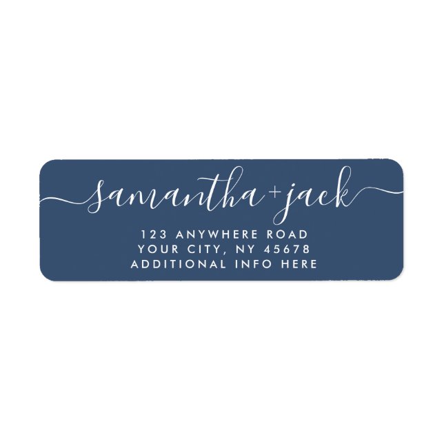 4 LINES Moderne Hochzeit Stilvolle Rücksendeadress (Vorne)