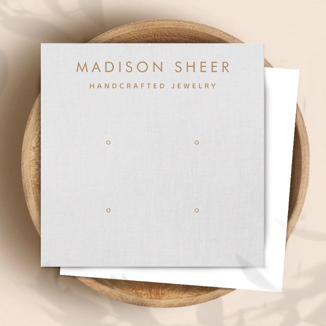 4 Loch, 2 Pair Light Grau, Earring Display Card Quadratische Visitenkarte (Von Creator hochgeladen)