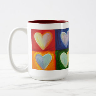 4 Love Hearts Art Custom Coffee Mug