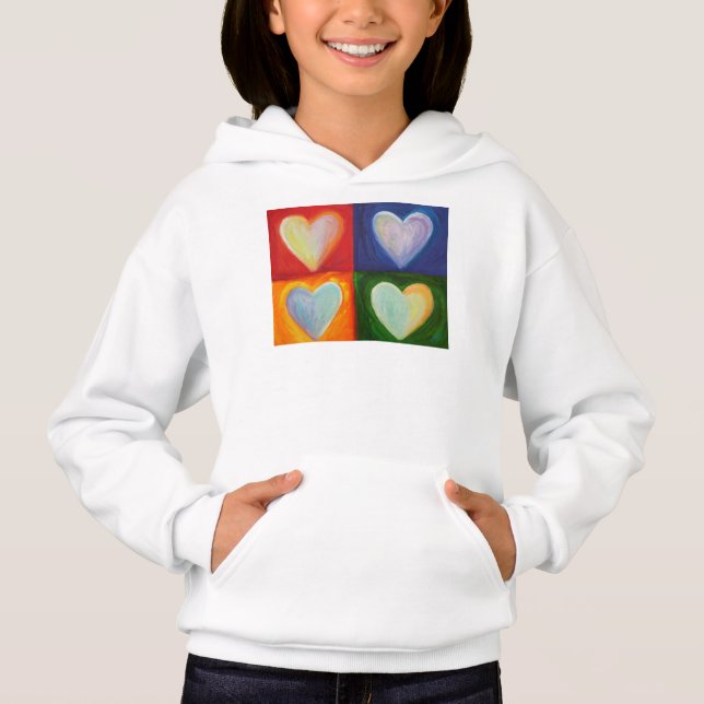 4 Love Hearts Art Custom Sweat - shirt à capuche S (Devant)