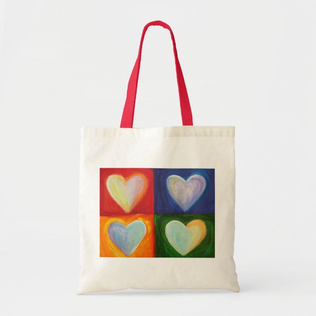 4 Love Hearts Art Sac fourre-tout inspirationnel (Devant)